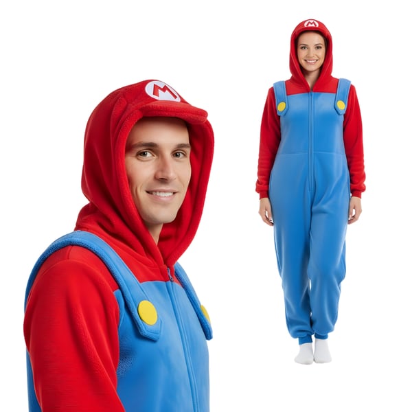 Onesie Kigurumi Pyjamas kostume Super Mario kostume S: 145 - 155 cm Onesie Kigurumi Pyjamas kostume Super Mario kostume S: 145 - 155 cm