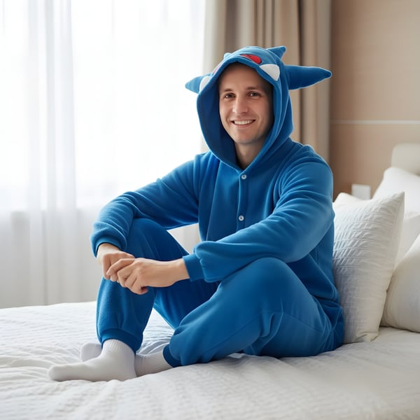 Kigurumi-pyjamas fra Pokémon, blåt Gengar-kostume, størrelse 145-155 cm