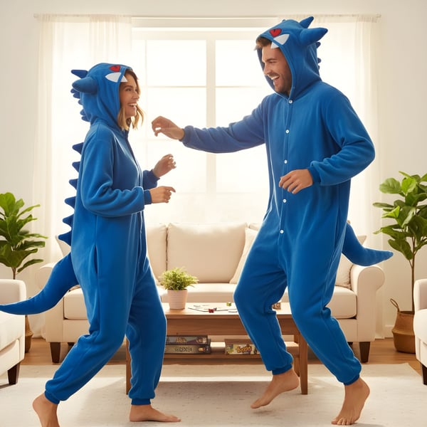 Kigurumi-pyjamas fra Pokémon, blåt Gengar-kostume, størrelse 145-155 cm