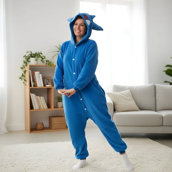 Kigurumi-pyjamas fra Pokémon, blåt Gengar-kostume, størrelse 145-155 cm