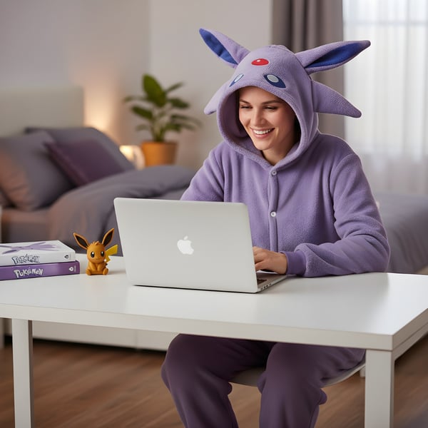 Kigurumi-pyjamaskostume til Pokémon Espeon XXL: 185 - 195 cm