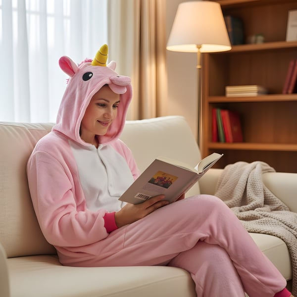 Kigurumi Onesie Pyjamas Kostume Forklædning Pink Enhjørning XL: 175-185cm