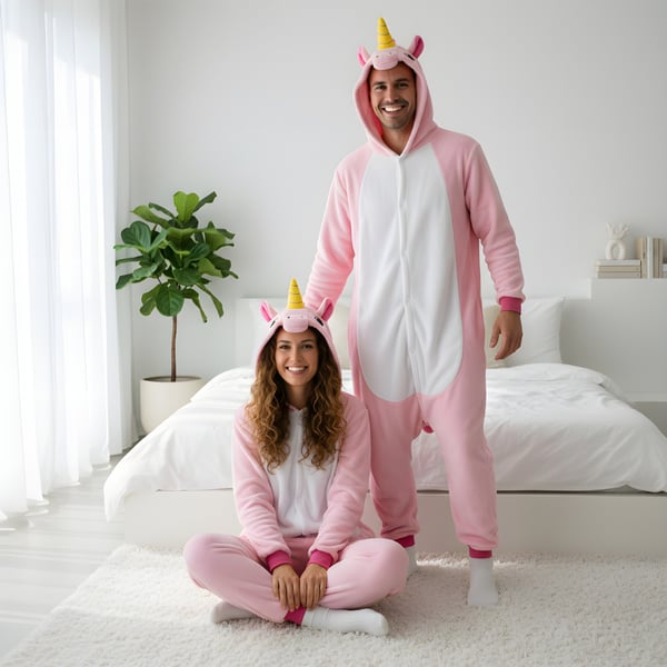 Pyjamas Onesie Kigurumi Kostym Förklädnad Rosa Enhörning 145-155 cm