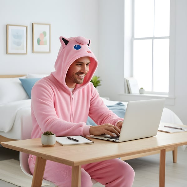 Pokemon Kigurumi Pyjamas med Jigglypuff-motiv, størrelse 145-155 cm