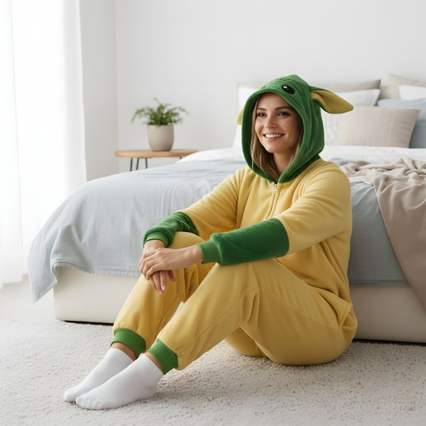 Kigurumi-pyjamas Star Wars Baby Yoda Grogu-kostume XL: 175 - 185 cm