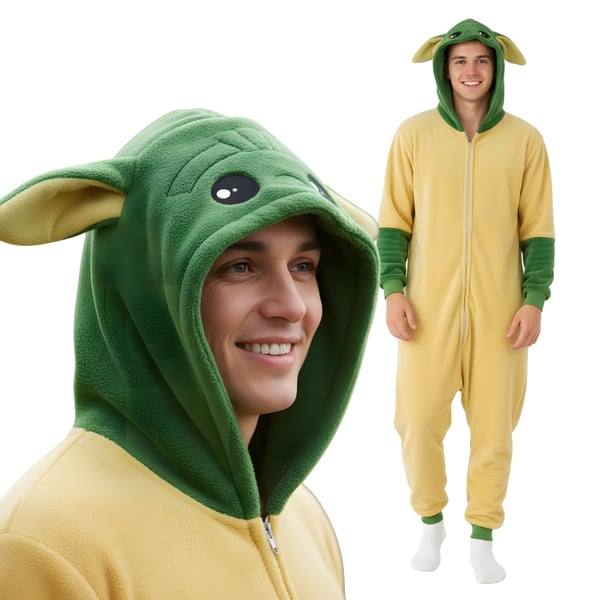 Kigurumi-pyjamas Star Wars Baby Yoda Grogu-kostume XL: 175 - 185 cm