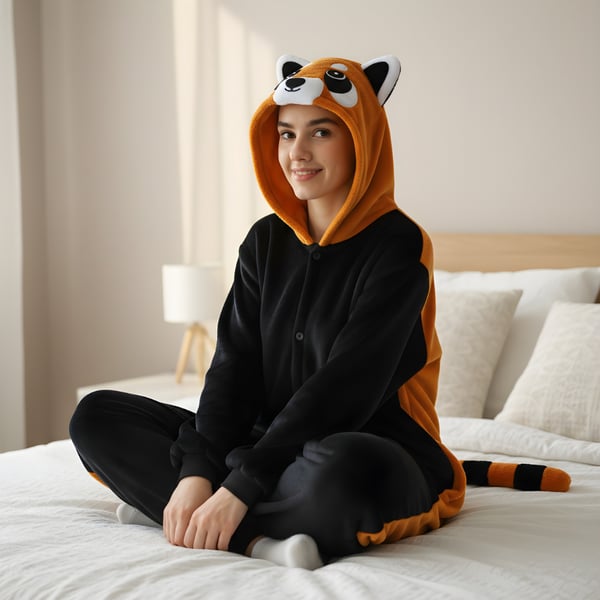 Pyjamas Onesie Kigurumi Kostume Rød Panda Størrelse: 145 - 155 cm
