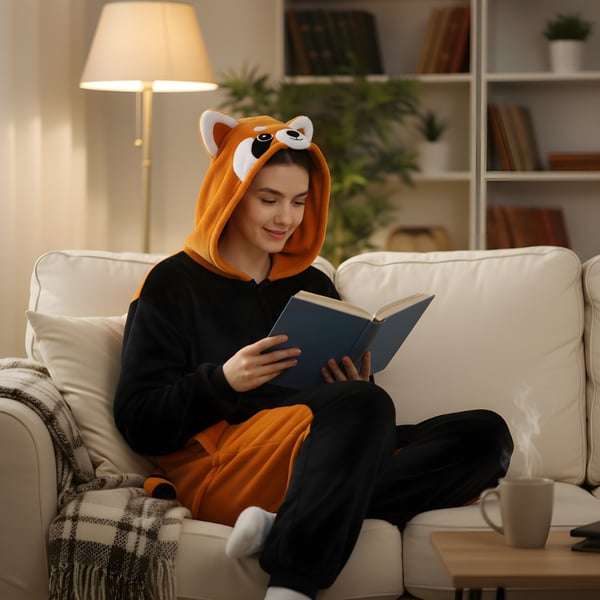 Pyjamas Onesie Kigurumi Kostume Rød Panda Størrelse: 145 - 155 cm