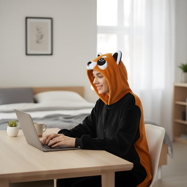 Pyjama-asu, Kigurumi-asu, Punainen panda, M: 155 - 165 cm