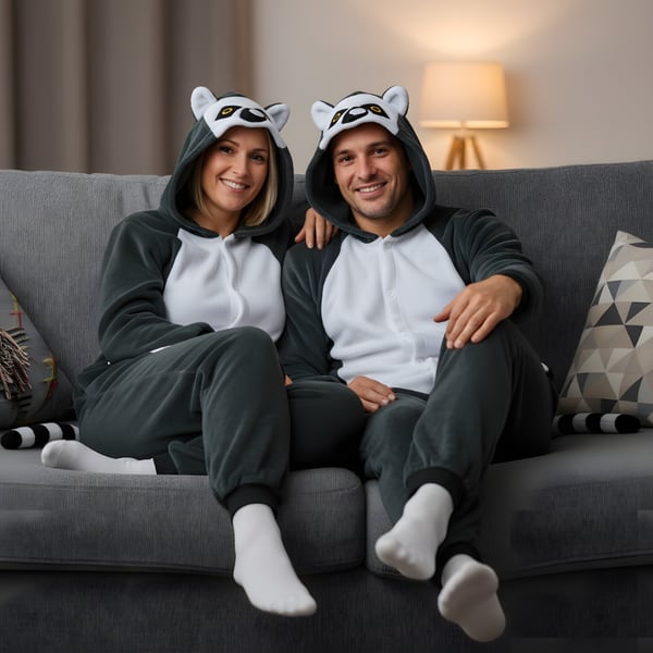 Onesie Kigurumi Pyjama-asu Lemur-asu XL: 175-185 cm
