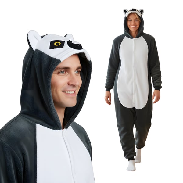 Onesie Kigurumi Pyjama-asu Lemur XXL: 185 - 195 cm