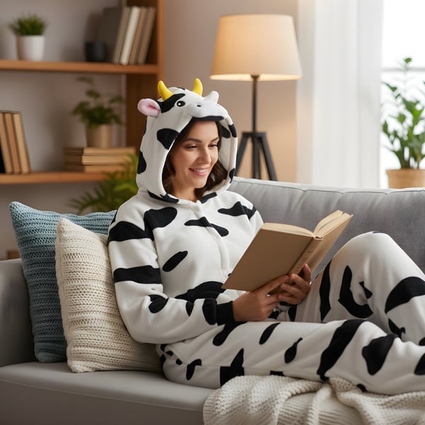 Kigurumi-pyjamas ko storlek S 145-155 cm