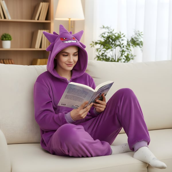 Onesie Kigurumi pyjamasdräkt Pokemon Gengar kostym S 145-155 cm