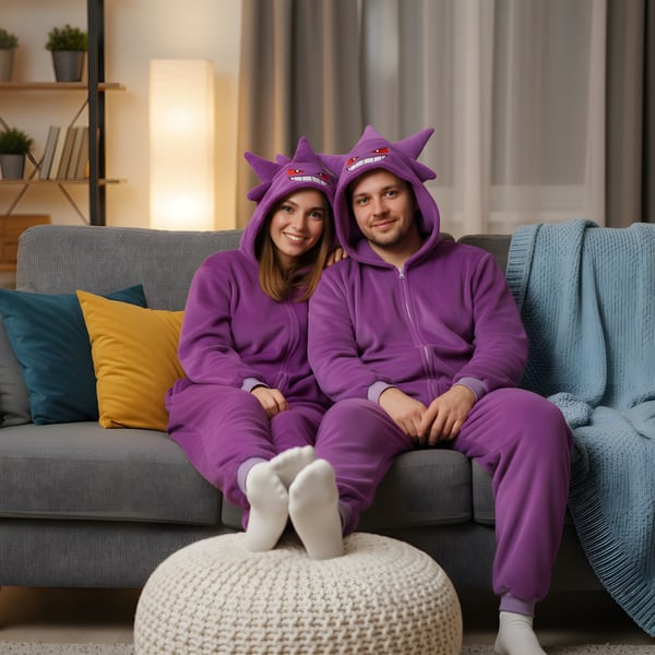 Onesie Kigurumi pyjamasdräkt Pokemon Gengar kostym S 145-155 cm