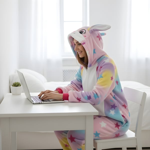 Onesie Kigurumi Pyjamas kostume kanin XXL: 185 - 195 cm