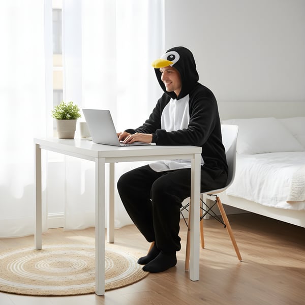 Kigurumi-pyjamaskostume med pingvin, størrelse 145-155 cm