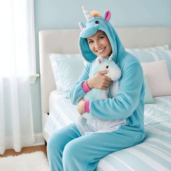 Kigurumi Pyjamas Onesie Azur Enhjørning Størrelse: 145-155 cm
