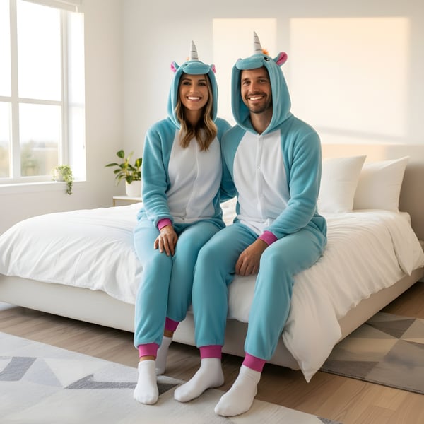 Kigurumi Pyjamas Onesie Azur Enhjørning XL: 175-185cm