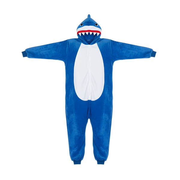 Kigurumi Pyjamas Kostume Blå Haj L: 165-175cm