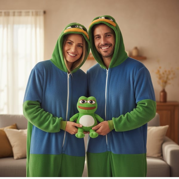 Onesie Kigurumi Pyjamas kostume Pepe Frog XXL: 185 - 195 cm