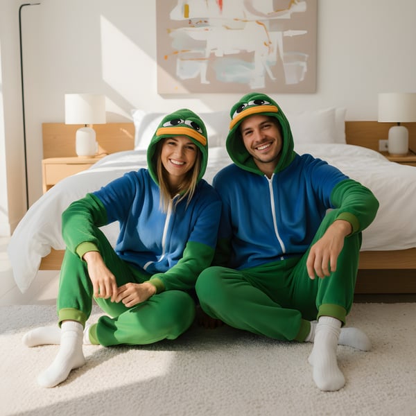Onesie Kigurumi Pyjamas kostume Pepe Frog XXL: 185 - 195 cm