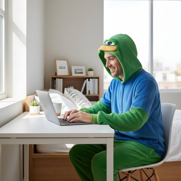 Onesie Kigurumi Pyjamas kostume Pepe Frog XXL: 185 - 195 cm