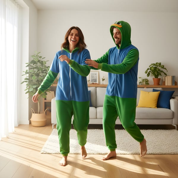 Onesie Kigurumi Pyjamas kostume Pepe Frog XXL: 185 - 195 cm
