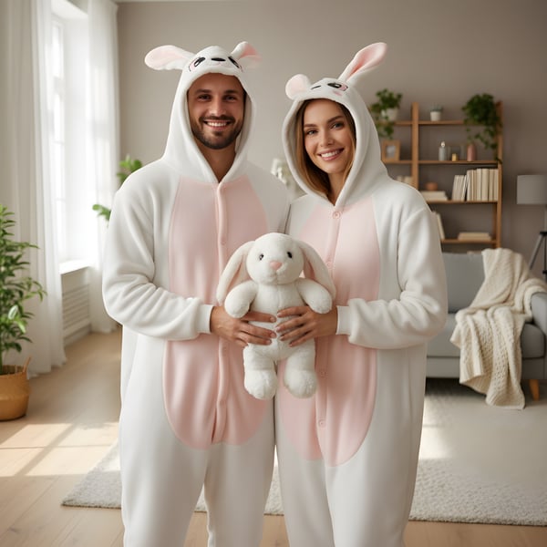 Kigurumi pyjamas kanin kostume størrelse 145-155 cm