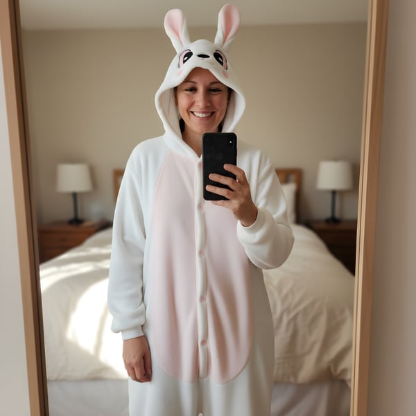 Kigurumi pyjamas kanin kostume størrelse 145-155 cm