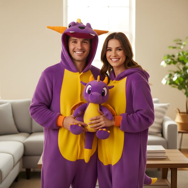 Kigurumi-pyjamas Spyro-kostym M 155-165 cm