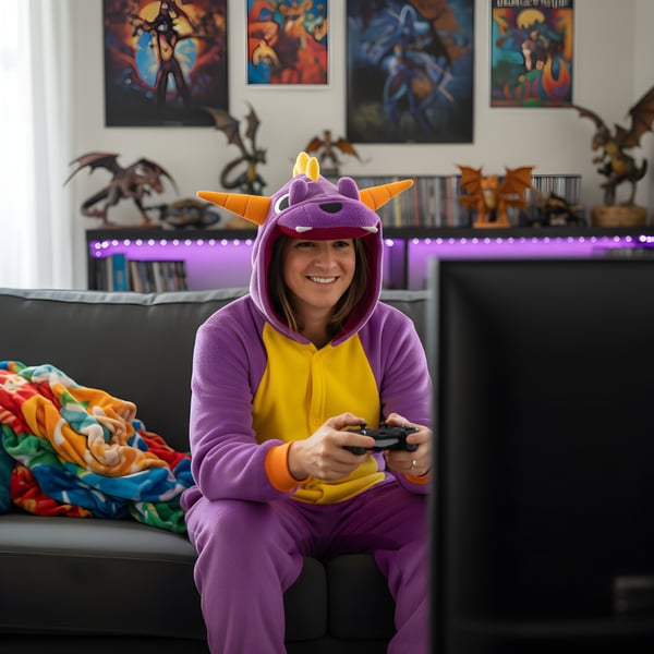 Spyro Onesie Kigurumi Pyjamas Kostume Størrelse: 145-155 cm