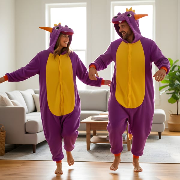 Spyro Onesie Kigurumi Pyjamas Kostume Størrelse: 145-155 cm