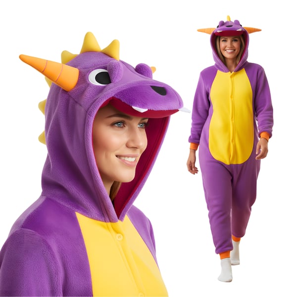 Spyro Onesie Kigurumi Pyjamas Kostume Størrelse: 145-155 cm