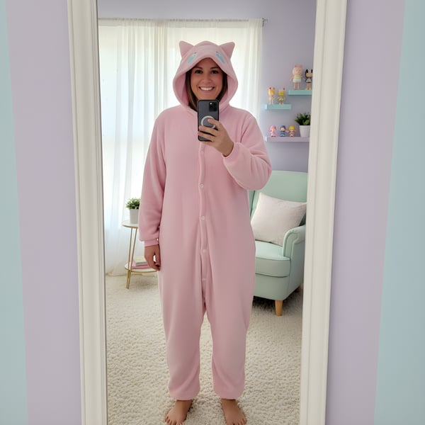Kigurumi pyjamas kostume Pokémon Mew XXL: 185 - 195 cm