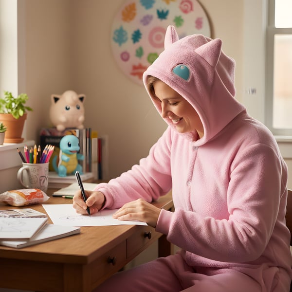 Kigurumi pyjamas kostume Pokémon Mew XXL: 185 - 195 cm