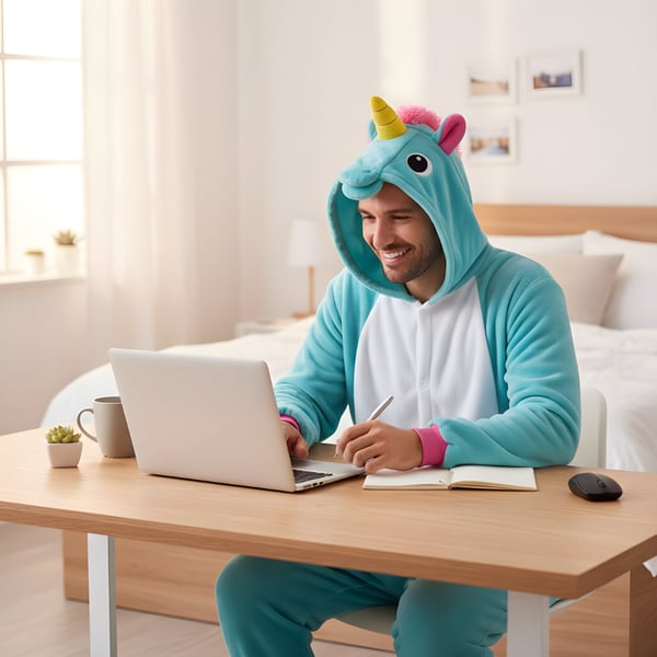 Kigurumi Pyjamas Blå Enhjørning L: 165 - 175cm