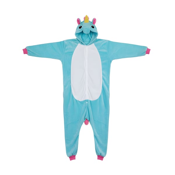 Kigurumi Pyjamas Kostume Blå Enhjørning Størrelse: 145 - 155 cm