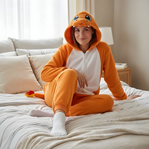 Pyjamas Onesie Kigurumi Kostume Pokemon Charmander Kostume M: 155-165cm