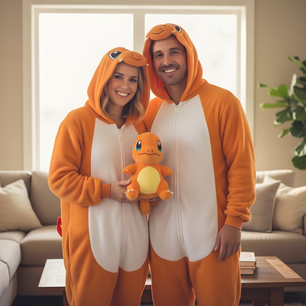 Pyjamas Onesie Kigurumi Kostume Pokemon Charmander Kostume M: 155-165cm