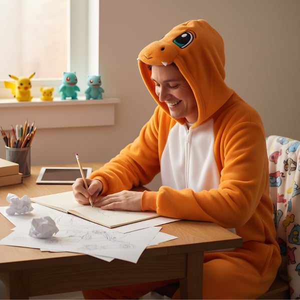 Pyjamas Onesie Kigurumi Kostume Pokemon Charmander Kostume M: 155-165cm
