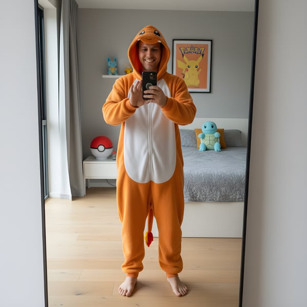 Kigurumi Charmander pyjamasdragt til børn størrelse S 145-155 cm
