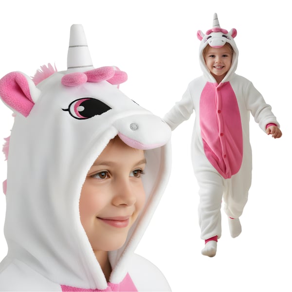 Kigurumi Onesie-pyjamas rosa enhörning barn 105-115cm