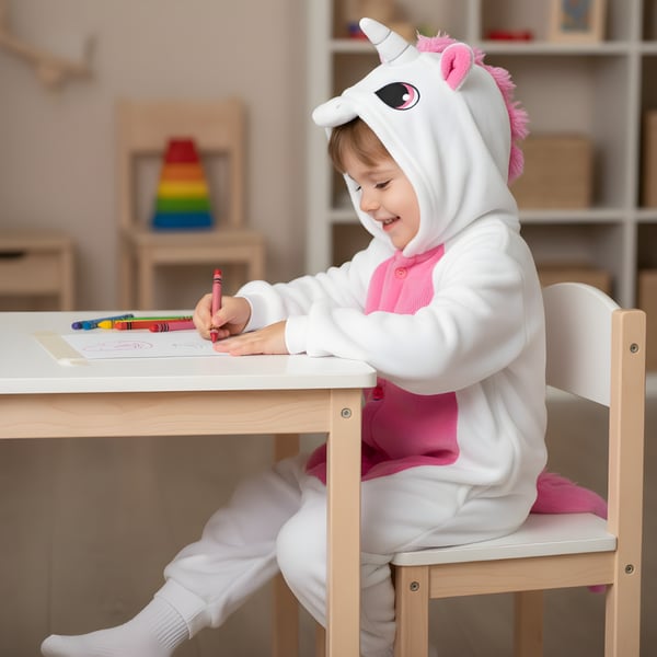 Kigurumi Onesie-pyjamas rosa enhörning barn 105-115cm