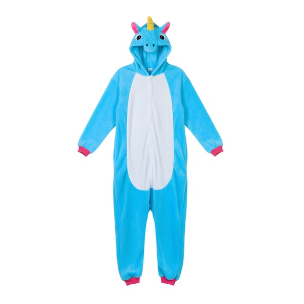 Kigurumi-pyjamas med blå enhörning för barn, 95-105 cm