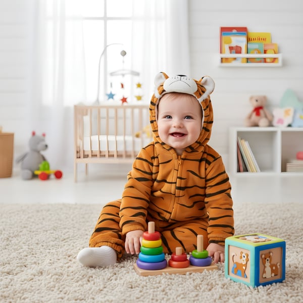 Onesie-pyjama, naamiaisasu, yöasut, Baby Tiger 120: 93-101 cm