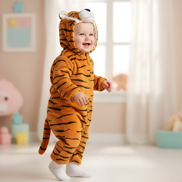 Pyjamas med onesie-effekt tiger förklädnad baby 50-65 cm 70 cm