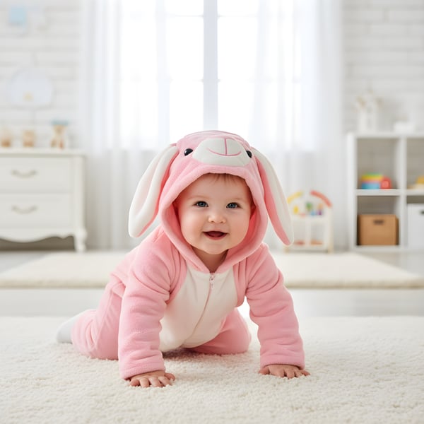 Pink Kanin Onesie Pyjama Kostume Baby 100: 84-92 cm