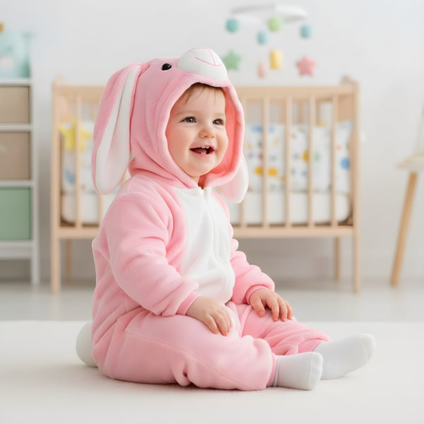 Pink Kanin Onesie Pyjama Kostume Baby 100: 84-92 cm