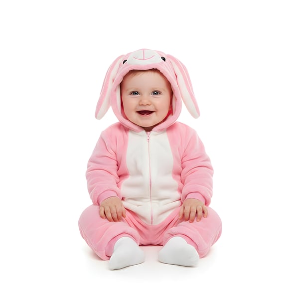 Vaaleanpunainen pupun body-pyjama-asu 80: 74-82 cm