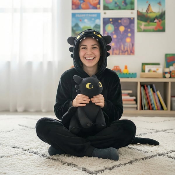 Kigurumi-pyjamas Tandløs kostume størrelse 145-155 cm